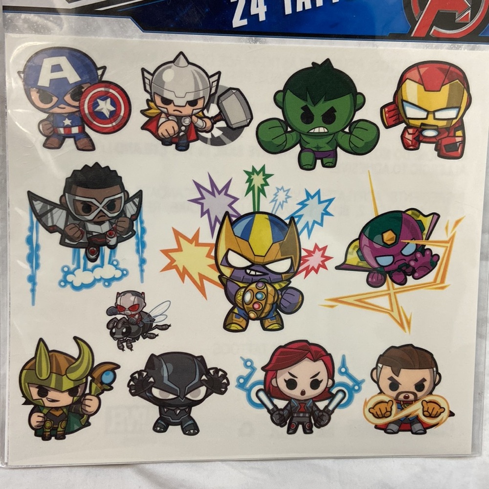 Marvel Avengers temporary tattoos. 24 tattoos. NWT. - Picture 4 of 7